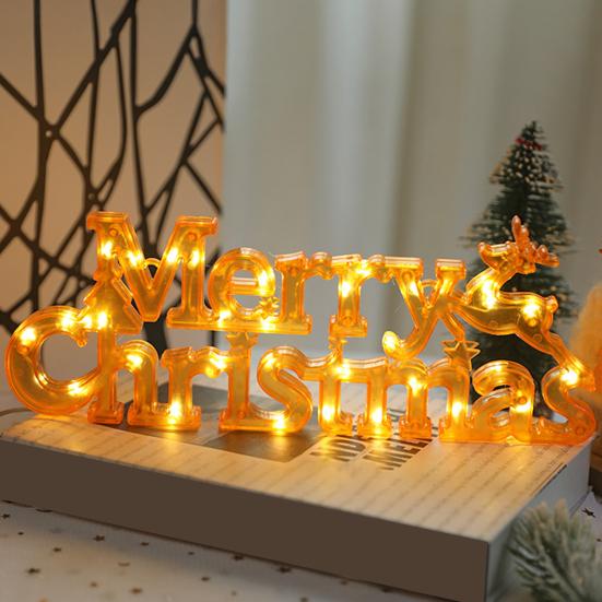 Christmas Ornament Merry Christmas Sign Light DIY Wreaths Windows Doors Bright Sparkling Holiday Decoration