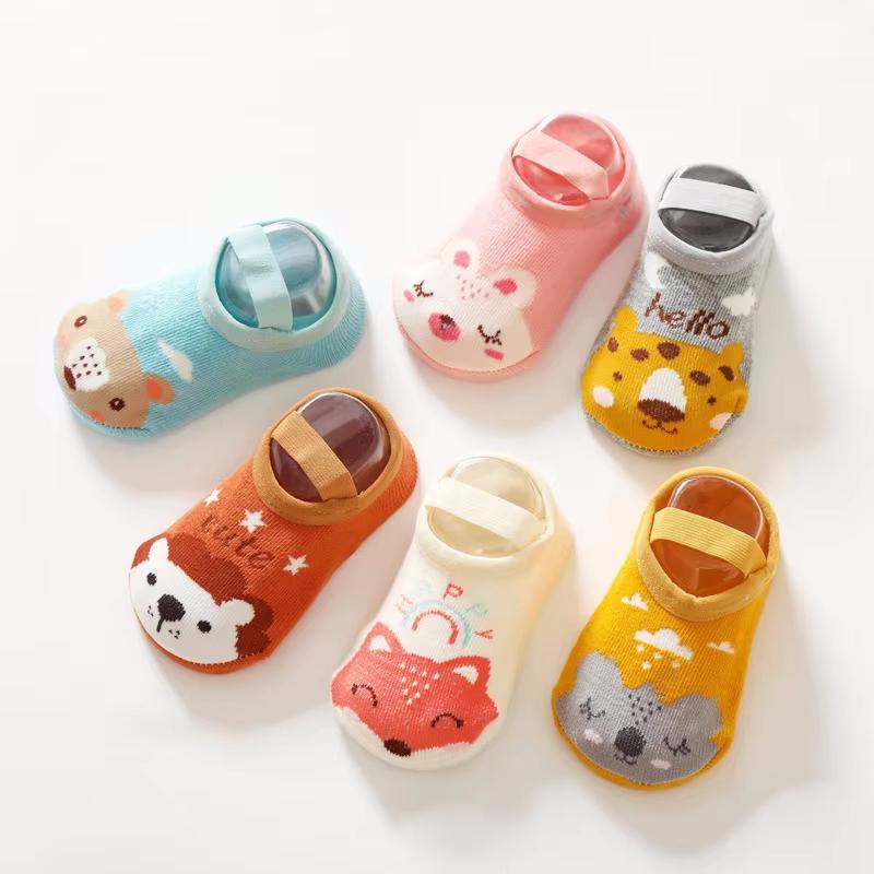 6Paris/lot Newborn Baby Girls Boys Socks Non Slip Cotton Cartoon Kids Socks For Boys Girls Toddler Floor Sock 0-3Years