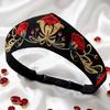 Embroidered Hair Band Elastic Tie Headband for Women Girls Antique Sports Stretchy Sweat Bands