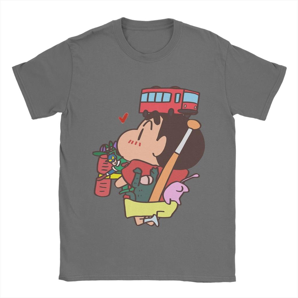 Crayon Shin-chan  T Shirt Men's  Cotton Vintage T-Shirts Crew Neck  Tee Shirt Short Sleeve Tops Gift Idea