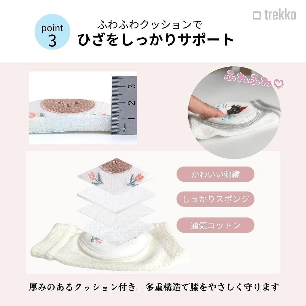 Trekko Baby Crawling Knee Crawling Baby Support Leg 1 Pair Pads, Support, Sleeves, (Hedgehog Design)