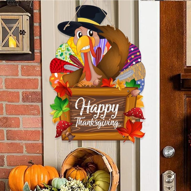 Simple Yet Stylish Thanksgiving Wreath For Front Door Turkey Decoration Door Sign Perfect For Holiday Party Decorations