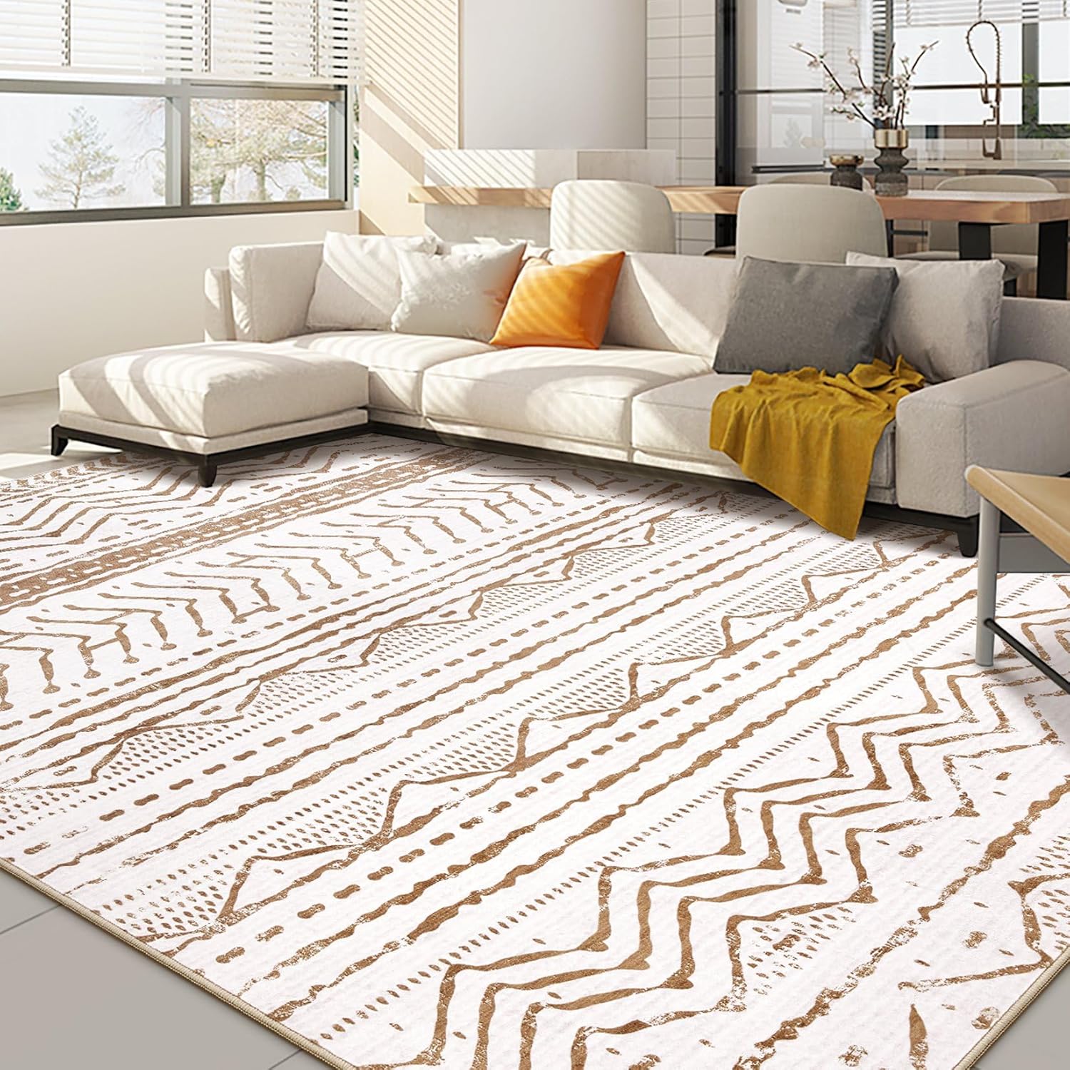 

Bohemian Carpet Moroccan Farmhouse Neutral Wind Anti Pollution Indoor Rug Home Bedroom Dining Table Office Room Decoration Mat 30x50cm