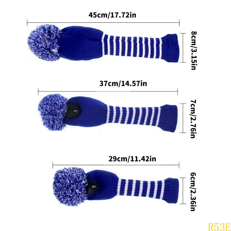 3pcs Golf Club Head Cover Knitted Styles Headcover Leisure Styles Golf Cover for Driver Protection and Longevity