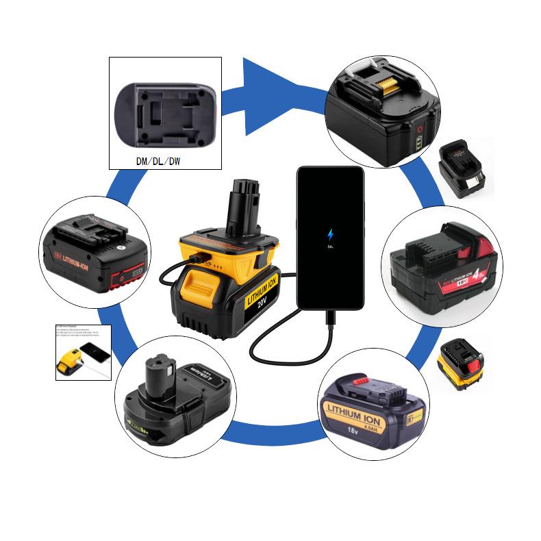Compatible with 18-20V Lithium Batteries: DeWalt, Makita, Milwaukee, Craftsman, Ryobi, Bosch, Black & Decker