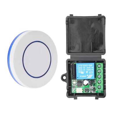 12V Wireless Remote Control Switch with Round Adhesive Remote, Adjustable Jog & Self-Locking Modes