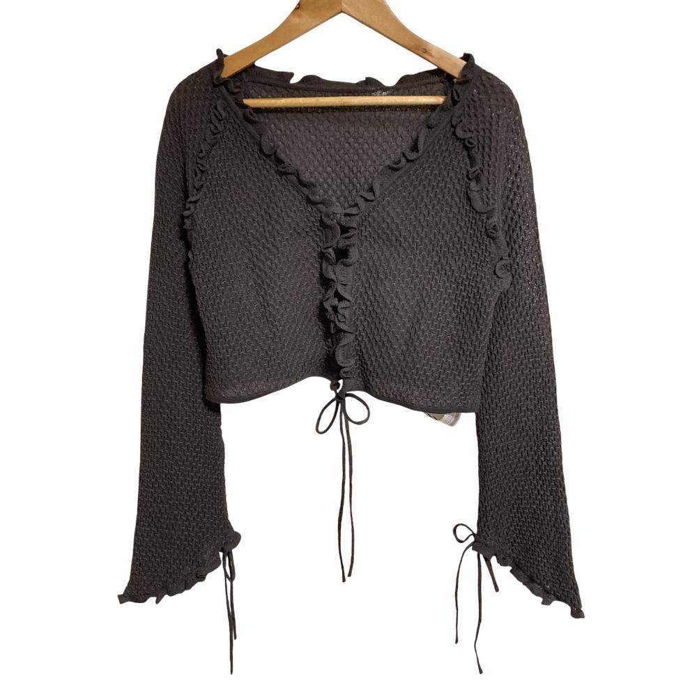 [Used] Good Condition 24SS LILY BROWN Drost Mini Frill Cardigan ONESIZE Charcoal Gray Women s Luxs Brand Used Clothing Luxe