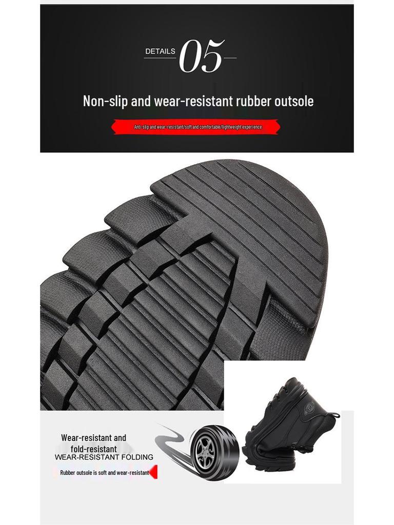 Men's 2025 Winter High-Top Cotton Leather Shoes - Warm, Non-Slip Casual Dad Shoes and Trendy Snow Boots.