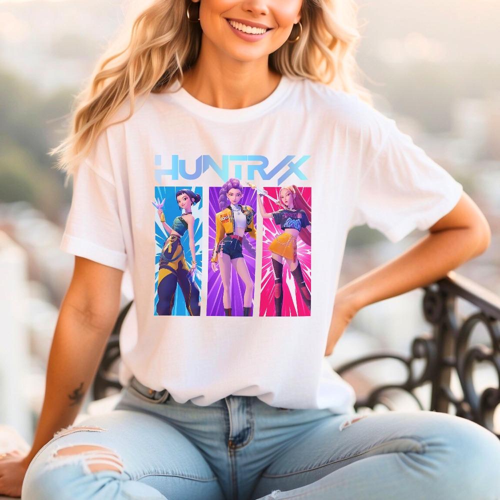

Demon Hunters Shirt Huntrix T Shirt Huntrix Girls T Shirt Mira Rumi Joey Shirt Demon Hunter Merch Gift For Fan Kpop Movie Shirt M