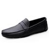 Men's Genuine Leather Slip-On Loafers - Spring/Summer Driving Shoes, Cowhide, Large Sizes Available