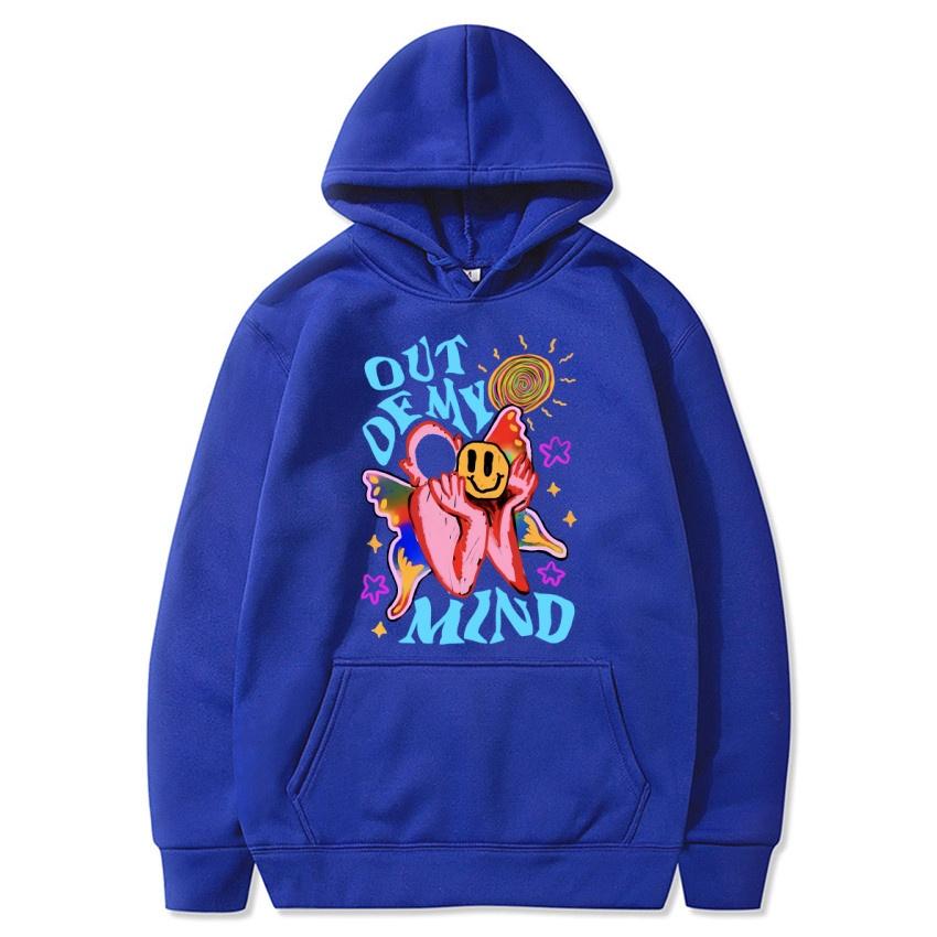 Out of my mind graffiti autumn/winter hoodie hip-hop street college classic pullover daily fashion casual warm hoodie gift