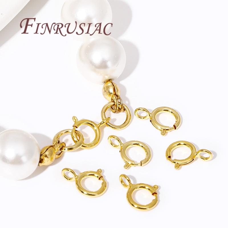 5/10PCS 925 Sterling Silver Spring Ring Clasps For Jewelry Making DIY 18K Gold Plated Necklace Clasp Connectors Accessories