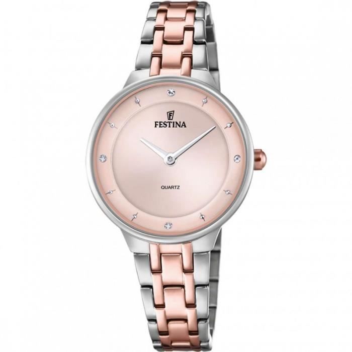 Montre Femme - Festina - Mademoiselle F20626/2 - Acier Bicolore - Cadran Nacré Rose - Étanchéité 5 ATM