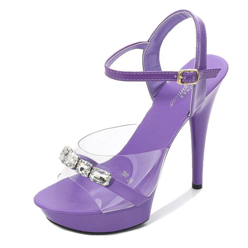 Frau Transparent Super High Heel Sommer Weibliche Wasserdichte Wasser Bohrer Sexy Fee Stiletto Sandalen 13 cm ferse 3 cm plattform von LFD