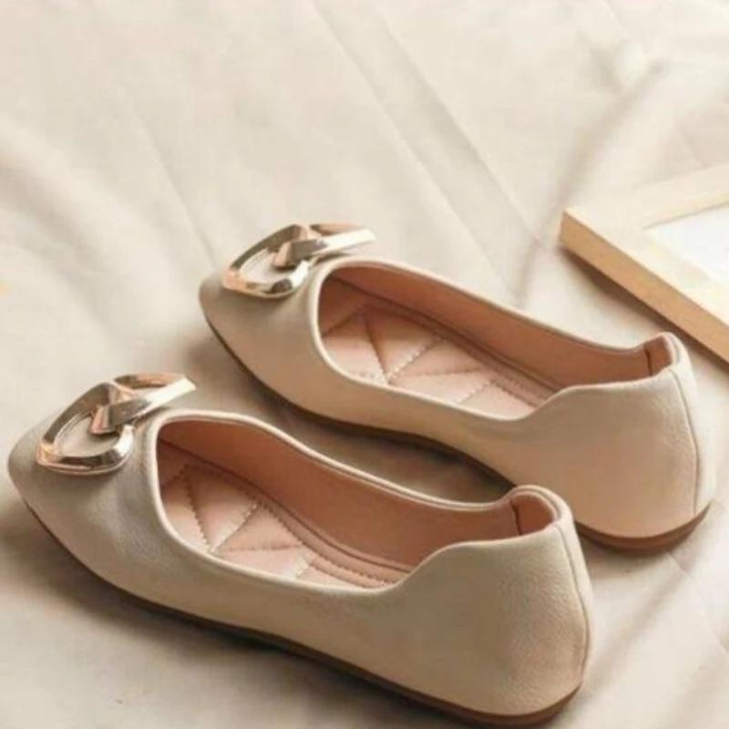 Office Woman Flats Square Toe Shoes for Women Moccasins Chic Point Summer 2025 Elegant Non Slip Casual with Discount Popular On