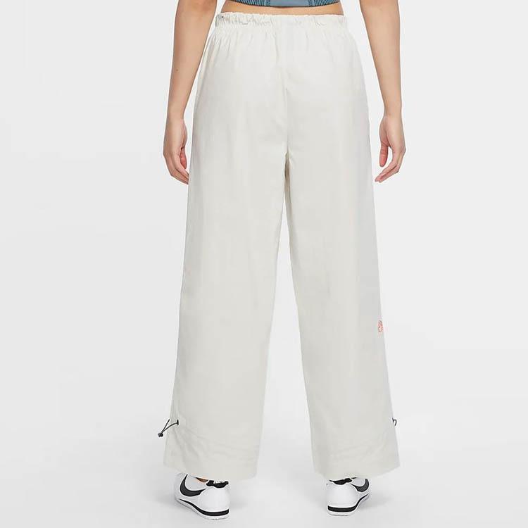 Nike Solid Woven Loose Fit Drawstring Cuffed Pants Spring Women Pants Gray DJ1077-072