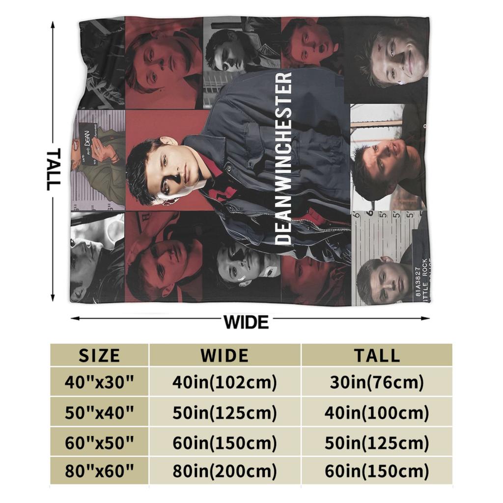 Jensen Ackles Flannel Blanket Winter Dean Winchester  Super Warm Throw Blanket for Children Couch Bed Novelty Bedspread