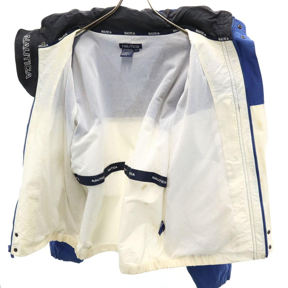 NAUTICA 90s Old Jacket L blue Two-tone hooded Men's Used