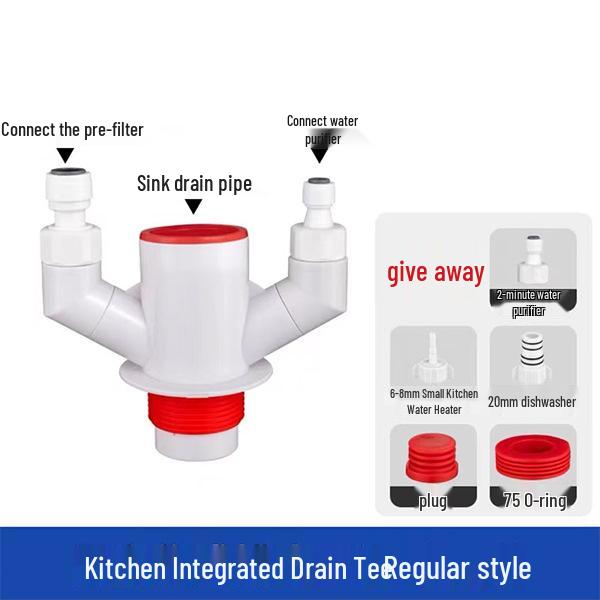 3-Way Kitchen Drain Pipe Deodorant & Multi-functional Dishwasher Water Purifier Connector