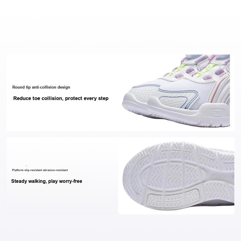 Li Ning Kinder Bequeme Tägliche Rutschfeste Verschleißfeste Low-Top Freizeitschuhe Kinder Freizeitschuhe Weiß Lila YKNT004-4