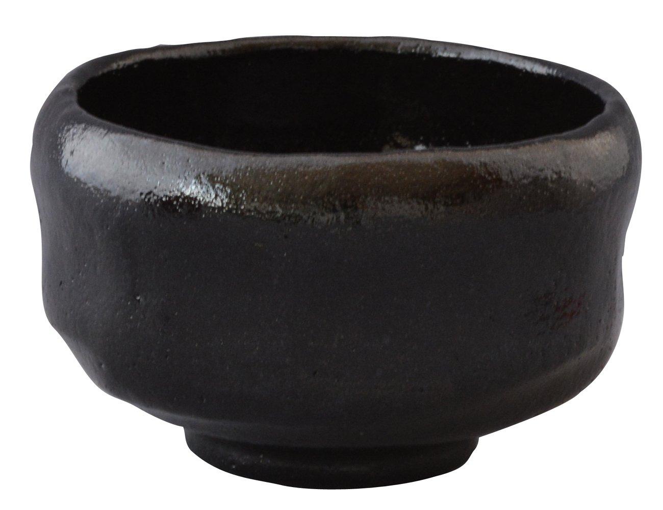 

Kyoto ware, Kiyomizu ware, Matsuraku kiln, outdoor tea ceremony tea bowl, black, K4-3 black