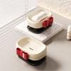 Red Bow Soap Dish Travel Soap Case with Draining Holes Soap Bar Holder Keeps Soap Dry And Hygienic for Bathroom Sink Camping