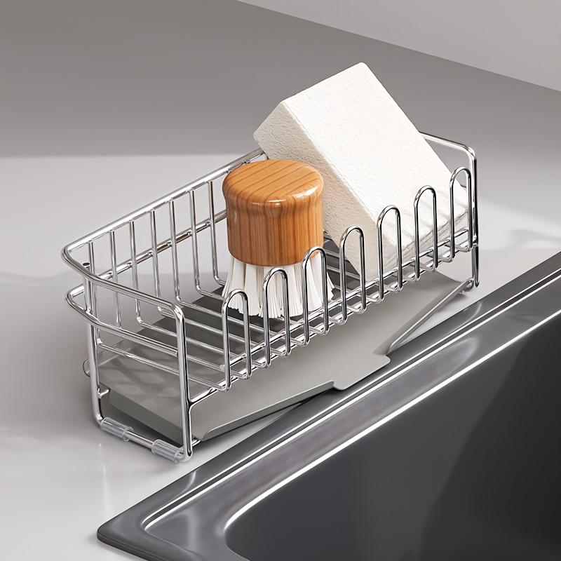Stainless Steel Sponge and Scrub Holder - Kitchen Sink Organizer,Non-Food Contact Countertop Caddy for Dishwashing Accessories