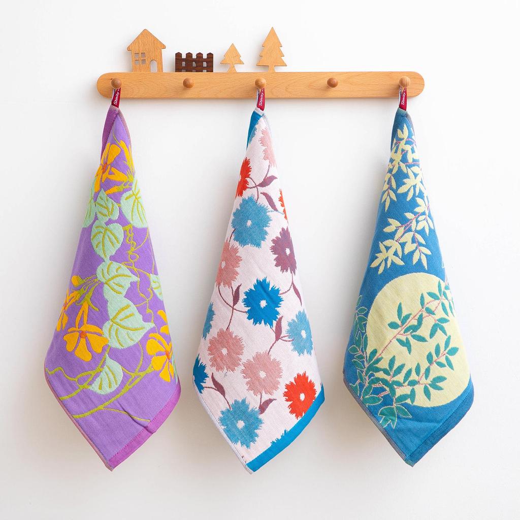 Enlarged Soft 3-Piece Cartoon Cotton Gauze Towel Set, 4-Layer, with Hanging Rope, for Baby and Child Face Washing