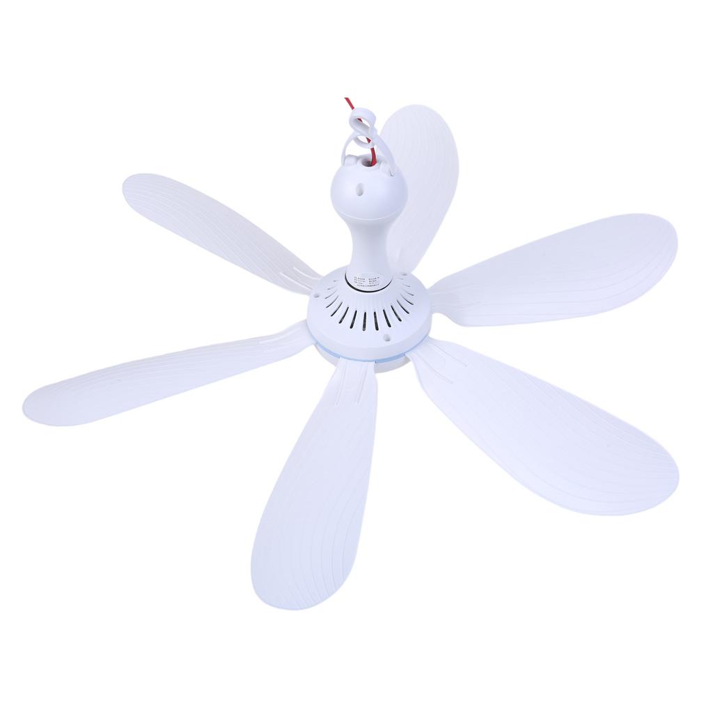 Portable Ceiling Fan 12V Mini Hanging Fan 20inch Silent Camping Tent Hanging Fan with 6 Blades Energy Saving Fan Bedroom