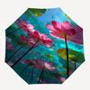 1pc Lotus Pond Reflection Umbrella with Plastic Handle,Suitable for All Seasons UmbrellaPT445