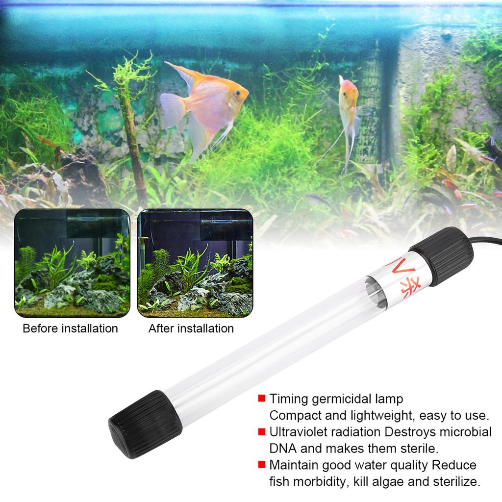 Fish Tank UV Timer Germicidal Lamp Aquarium Algae Lamp Amphibious LightUS 110V 13W