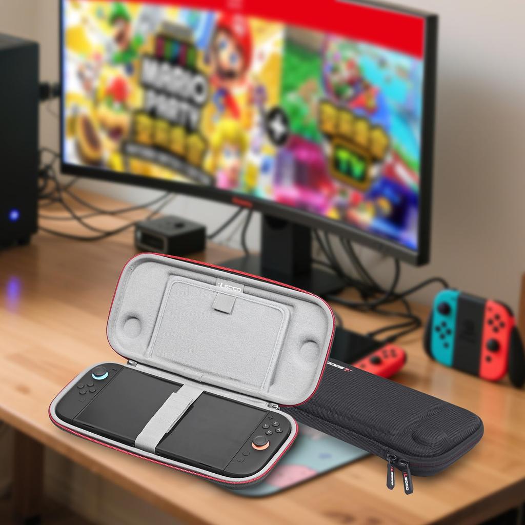 Etui na Nintendo Switch 2 Kompatybilne z Nintendo Switch 2 Mieści 8 Gier Czarny Pokrowiec, Konsola, Karty, Smukłe, Wstrząsoodporne,