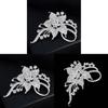 Alloy Leaf Brooch Pin With Rhinestones For Women Spring Fashion Jewelry