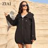 2024 frühling Herbst Lange frauen graben mantel frauen windjacke Mit Kapuze Mode oberbekleidung Mantel weibliche jacke kleidung ZS-30112