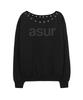 Aejeuyua Au One-Shoulder Boat Neck Sweatshirt Black
