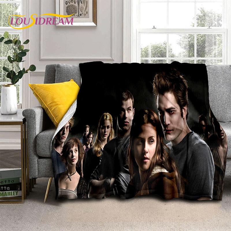 Twilight Saga Series Edward Bella Movie Soft Blanket,Soft Throw Blanket for Home Bedroom Bed Sofa Picnic Travel Cover Child Gift