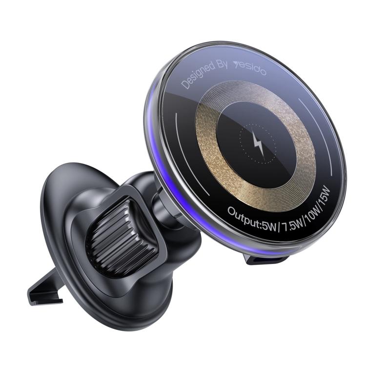 Yesido C308 15W Air Outlet Car MagSafe Magnetic Wireless Charging Holder чёрный