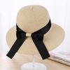 Elegant Hepburn Women Beach Sunshade Sun Hat  Summer Retro Sunscreen Hat Bow Fisherman Hat
