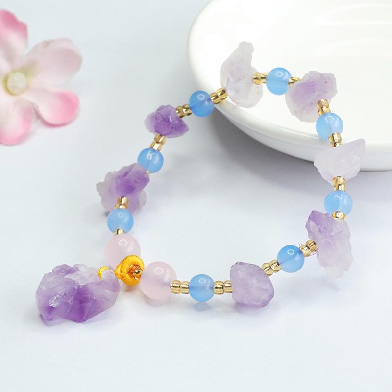 Juan Yu Amethyst Bracelet - Nine Purple Li Fire Hand String Gem Jewelry