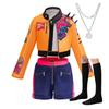 Halloween Girls Embroidered Jacket Shorts Outfits +Tassel Necklace Roleplay Theme Party Cool and Stylish Singing Costume