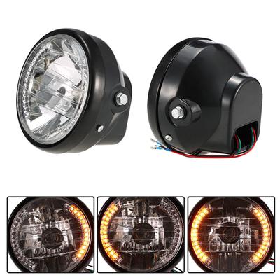 Indicatori di direzione a LED rotondi per fari moto da 7" Luce blu universale