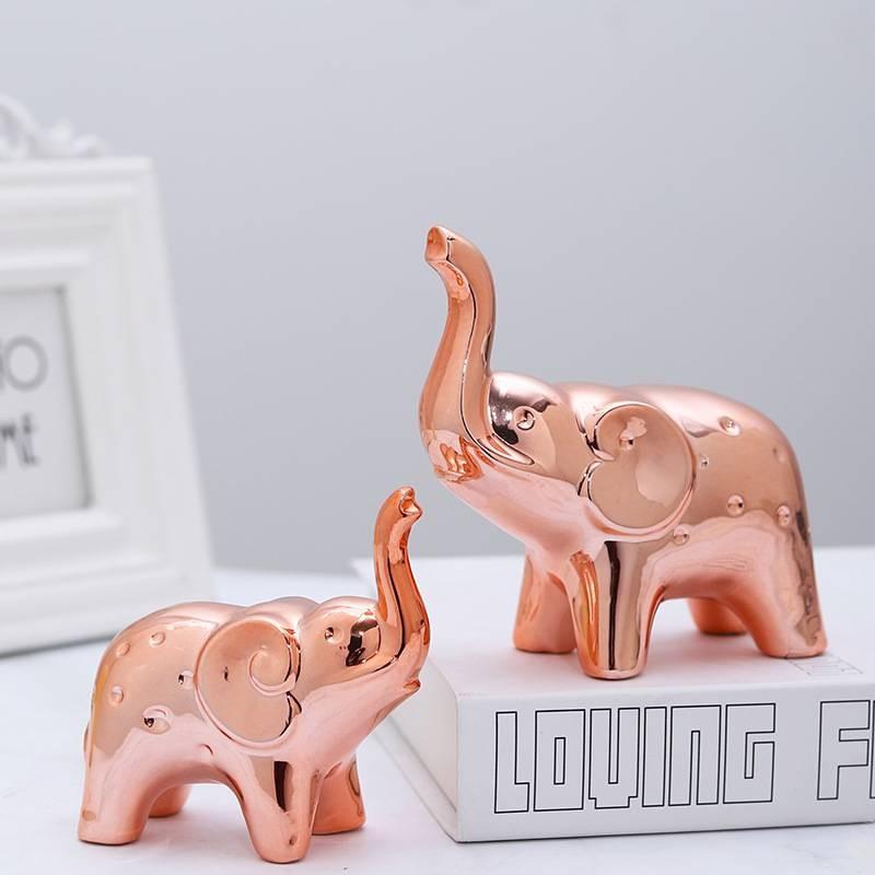Elegant Ceramic Elephant Figurine As A Decorative Accent For Home And Office Spaces