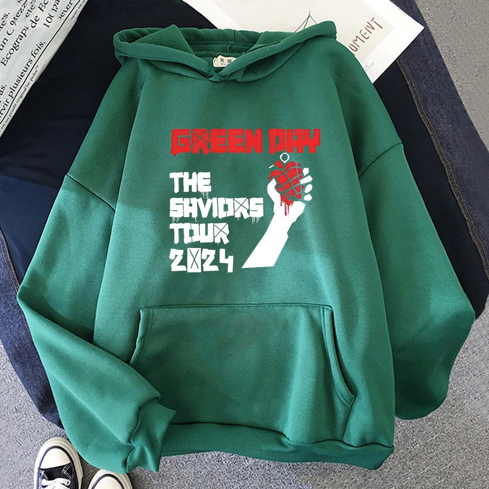 Hip Hop Green Day Saviors Band Hoodies for Autumn/Winter Grunge Sweatshirt With Hooded Casual Retro Clothing Moletom Soft Hoody