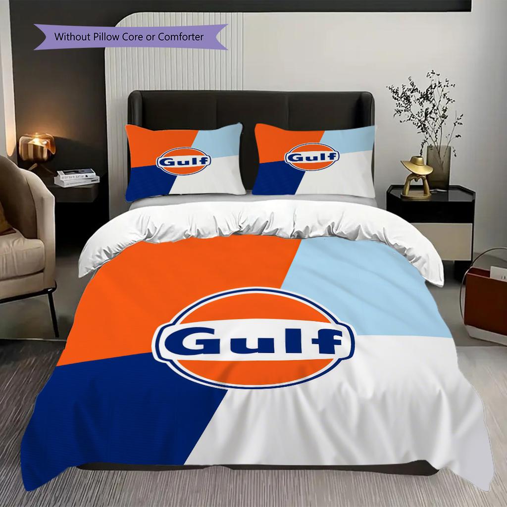 Gulf Oil Vintage Logo Threepiece Set 1 Duvet Cover 2 Pillowcase Without Core Christmas Birthday Gift Soft And Comfortable