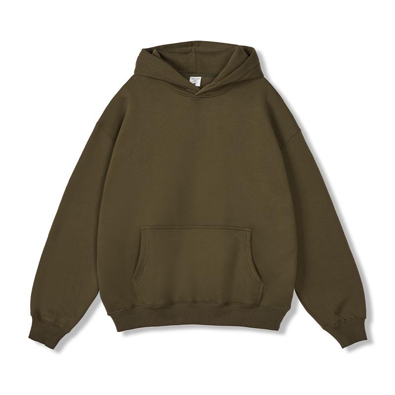 2025 Men's Fleece-Lined Oversized Hoodie - Solid Color, Thick, Winter/Autumn Streetwear Jacket