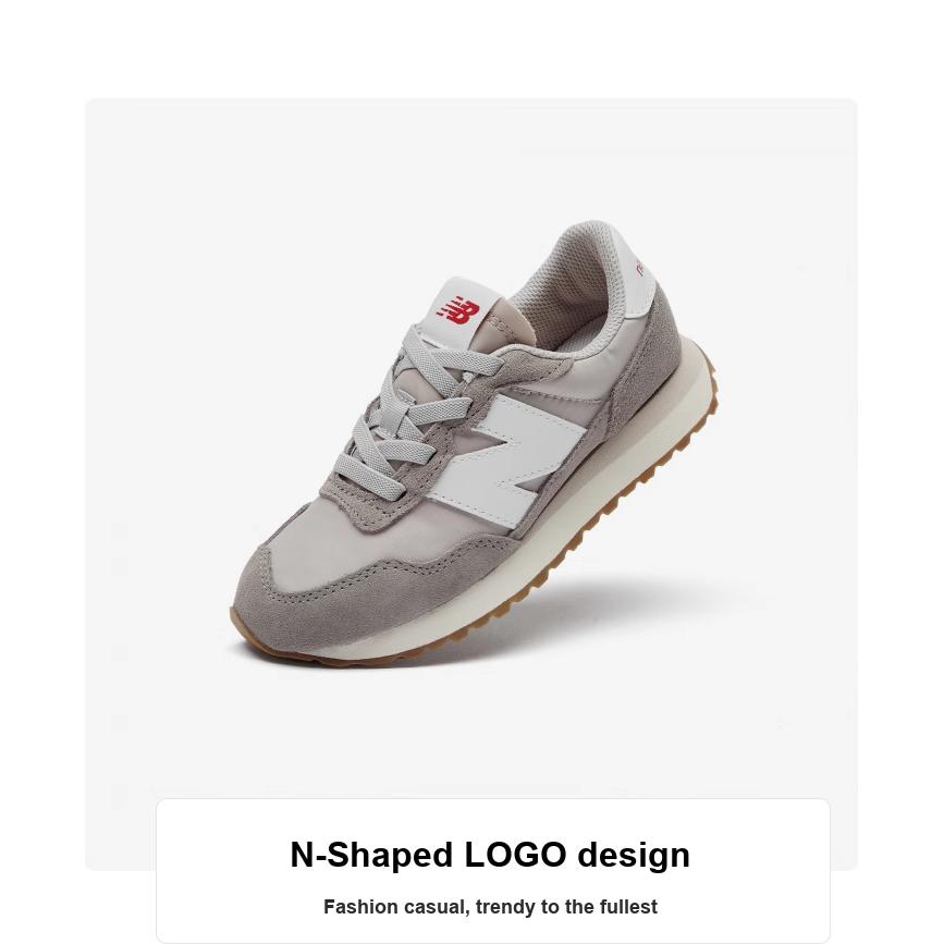 New Balance NB 237 Anti Slip Wear Resistant Low Top Kids' Running Shoes Gray Children Aged 3 7 Years Old