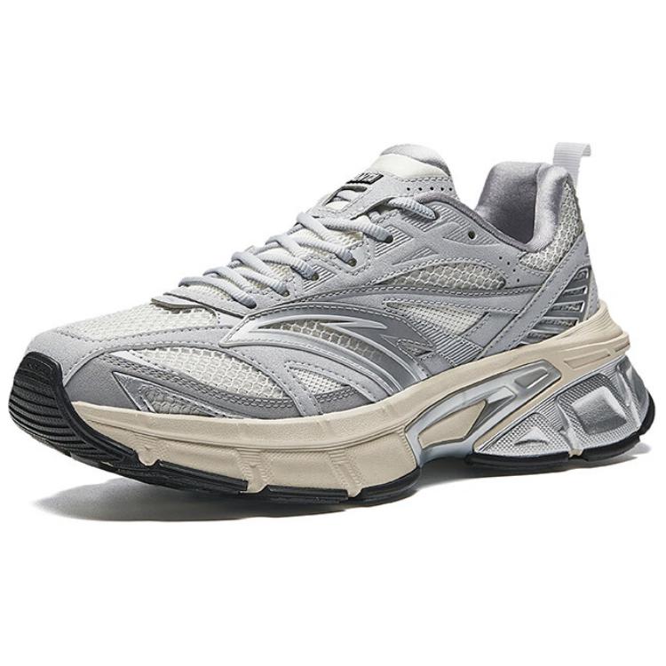 New Anta Wear-Resistant Cushioning Warm Low-Top Casual Shoes Women's White Gray Silver 122518895-5