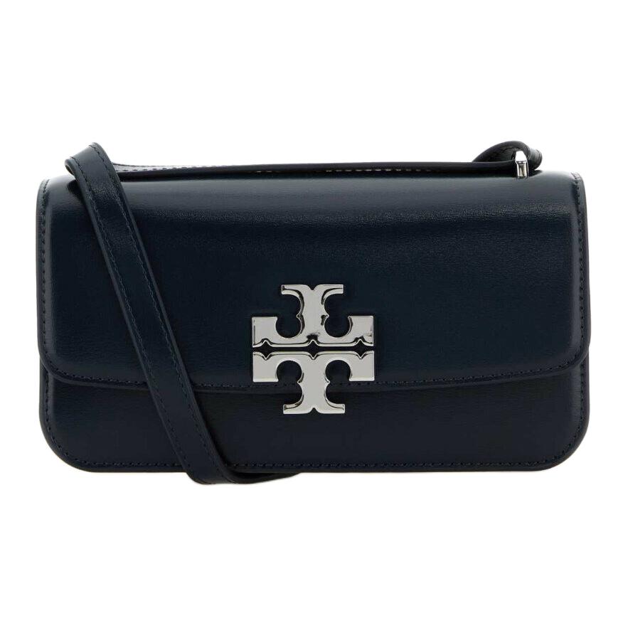 Tory Burch Eleanor Classic Brand Logo Rectangular Leather Shoulder Bag Small Women Handbags Navy-Blue 164832-400