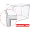 Clear Stackable Plastic Storage Bins with Magnetic Lid, Dustproof Book & Cosmetic Display Cases, Large Figures Collectibles