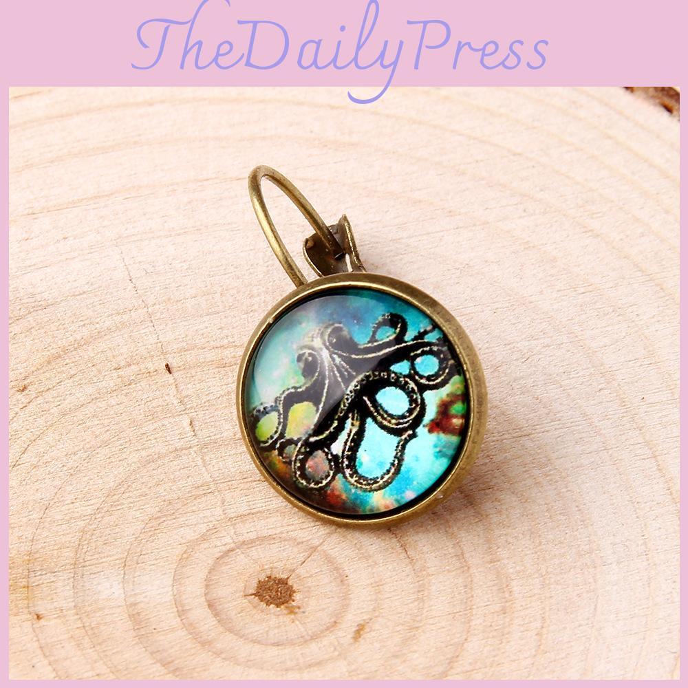 Octopus Ocean Resin Earrings With Gold Plating For Women Birthdays Holidays And